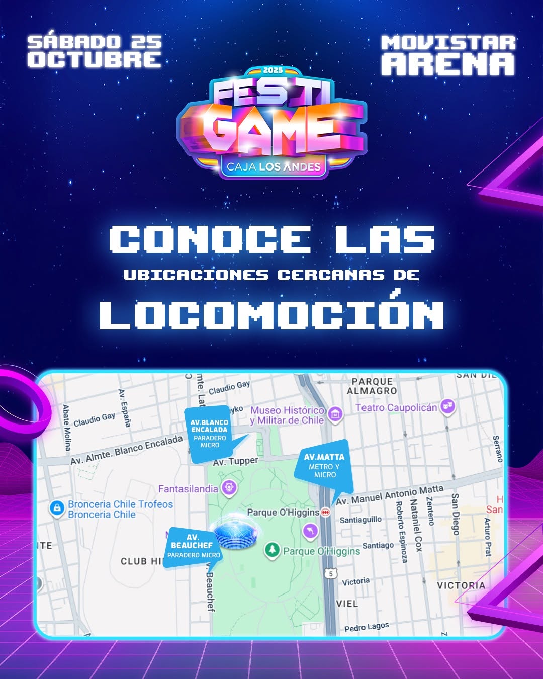 Ubicación y cómo llegar al Movistar Arena para Festigame 2025